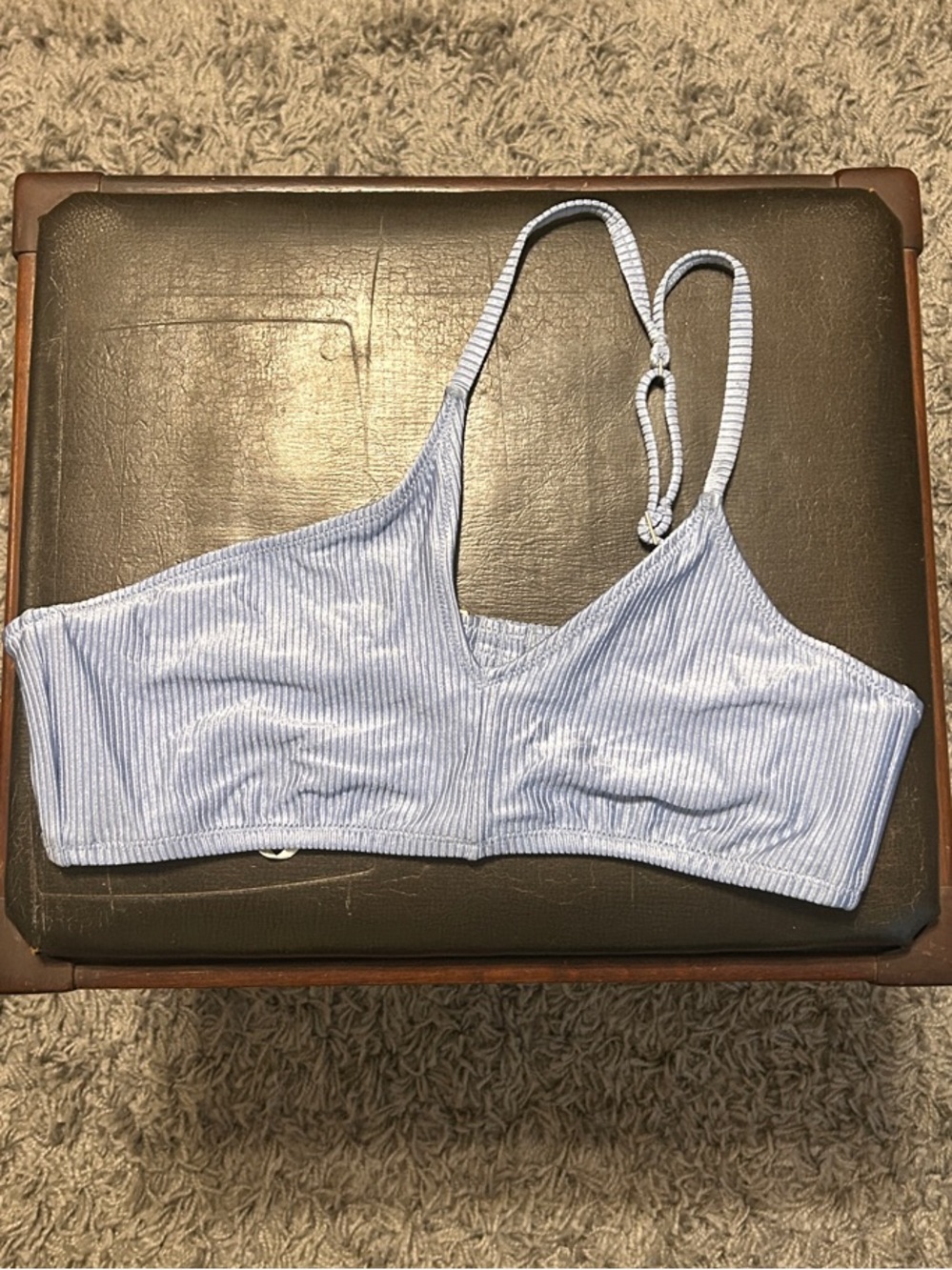 aerie Light Blue Ribbed Bikini Top NWT!! $36.95
